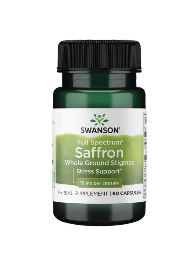 SWANSON Full Spectrum Saffron 15 Mg 60 Capsules - Image 1