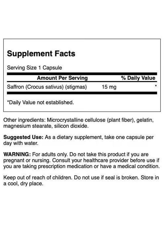 SWANSON Full Spectrum Saffron 15 Mg 60 Capsules - Image 2