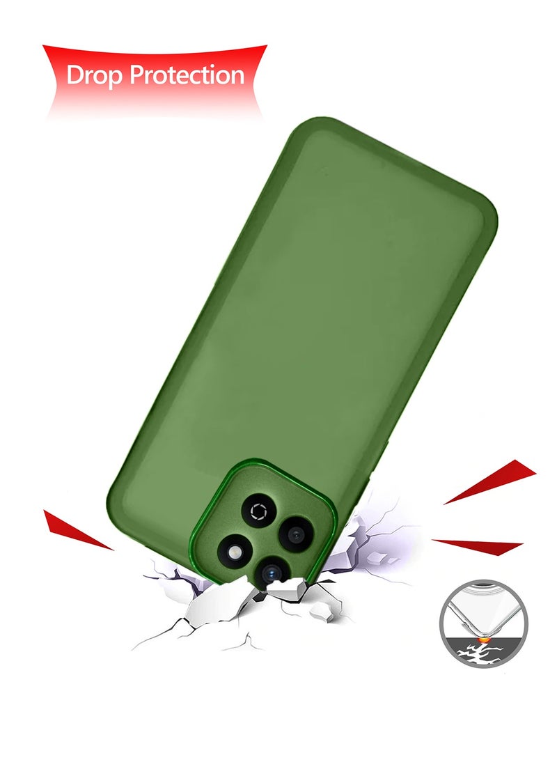 Wtech Honor X7c 4G 2024 Soft Transparent TPU Silicone Ultra Thin Phone Stylish Electroplated Camera Border Back Case Cover - Olive - Image 4