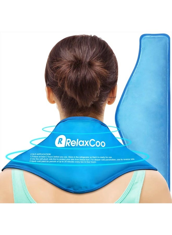 RelaxCoo - Neck Ice Pack Wrap, Reusable Gel Ice Pack for Neck Shoulders, Cold Compress Therapy for Pain Relief, Injuries, Swelling, Bruises, Sprains, Inflammation and Cervical Surgery Recovery - Image 1