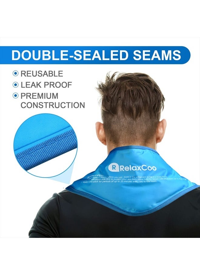 RelaxCoo - Neck Ice Pack Wrap, Reusable Gel Ice Pack for Neck Shoulders, Cold Compress Therapy for Pain Relief, Injuries, Swelling, Bruises, Sprains, Inflammation and Cervical Surgery Recovery - Image 1