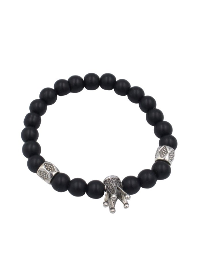 Rosh Fashion Stone Cross Bracelet- Black  - Image 1