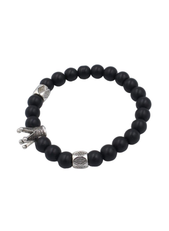 Rosh Fashion Stone Cross Bracelet- Black  - Image 2