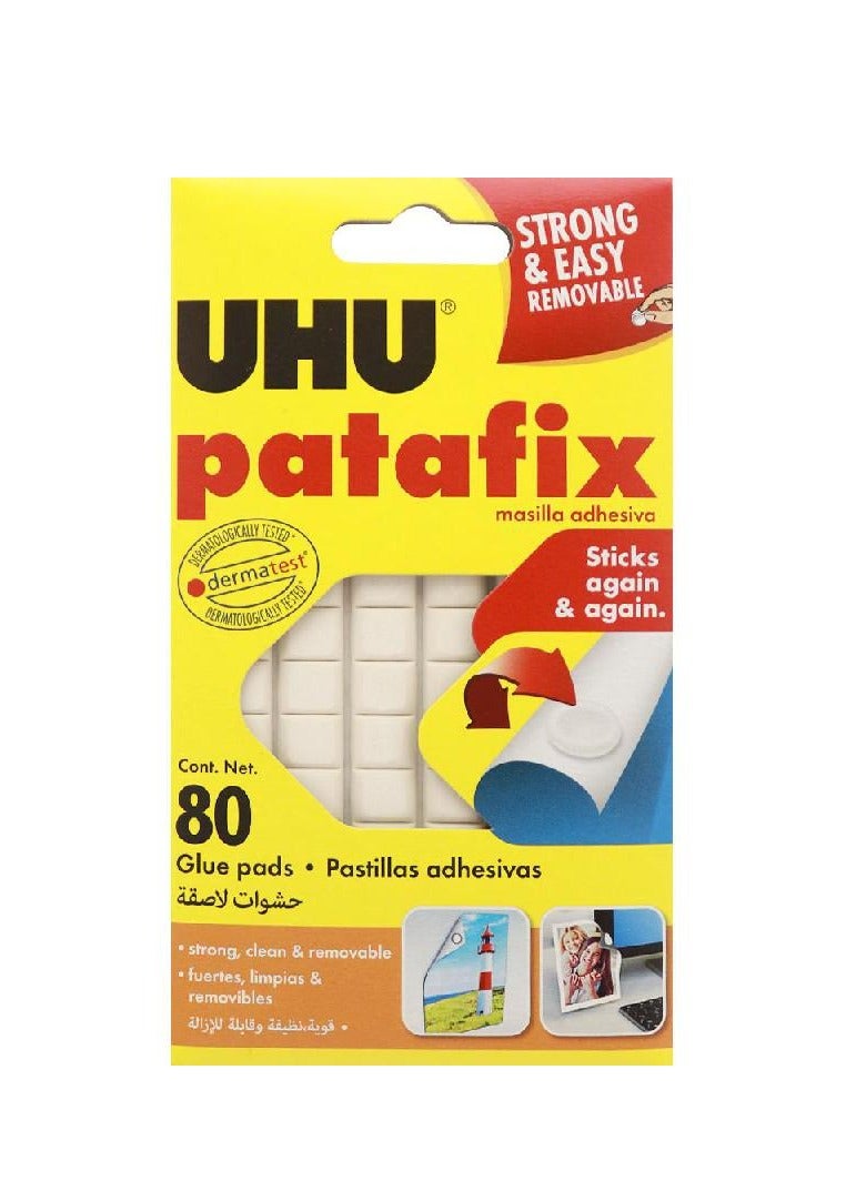 يو إتش يو عبوة من 80 قطعة من وسادات غراء باتافيكس باللون الأبيض