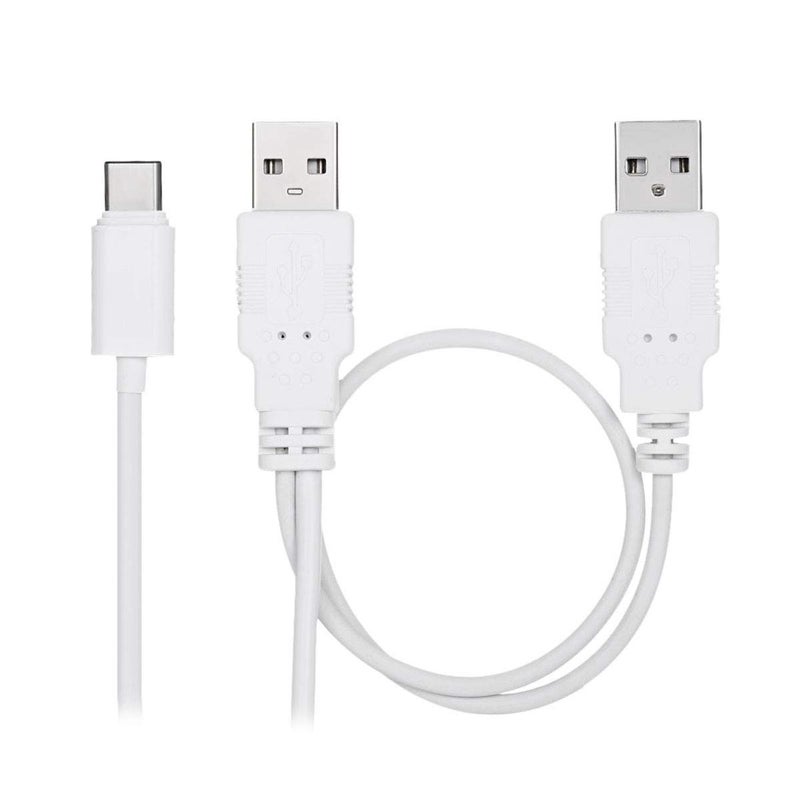 تشينيانغ كابل CY USB 3.1 Type C USB-C إلى ذكر مزدوج A مع طاقة إضافية لنقل البيانات للهاتف المحمول والقرص الصلب 60 سم أبيض - Image 3