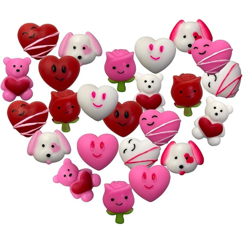 QINGQIU 24 PCS Valentines Day Mochi Squishy Toys Squishies for Kids School Class Classroom Valentines Day Cards Gifts Prizes Party Favors - Image 3