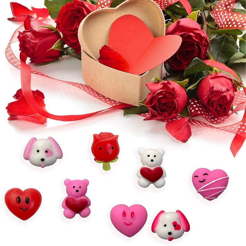 QINGQIU 24 PCS Valentines Day Mochi Squishy Toys Squishies for Kids School Class Classroom Valentines Day Cards Gifts Prizes Party Favors - Image 5