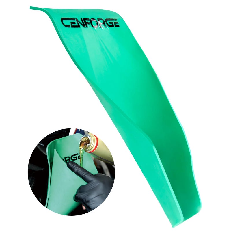 Cenforge Flexible Oil Funnel Reusable Oil Change Draining Tool SpillFree for Oil Draining and Oil Filling Color Green
