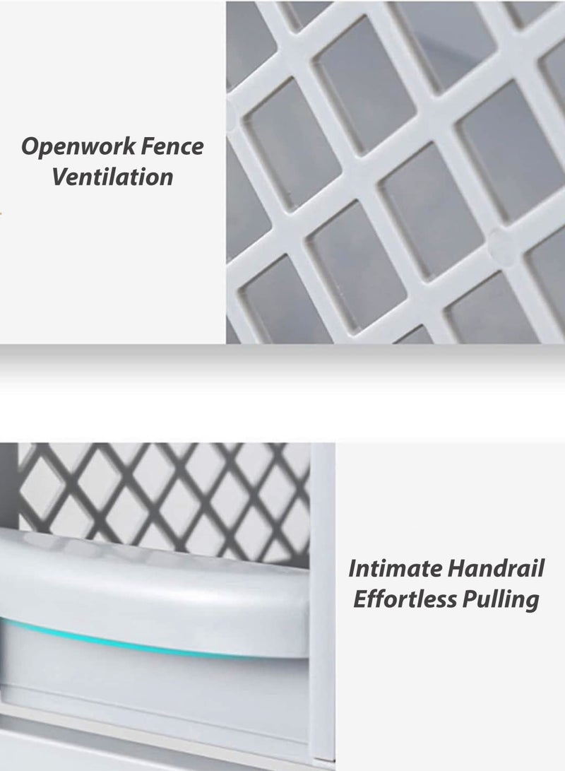 توشيونيكس منظم تخزين ورف تخزين من طبقتين أسفل الحوض T114704 - رف متعدد الوظائف قابل للسحب للأدراج للمطبخ والحمام وسطح العمل والخزانة | منظم سلة منزلقة، بلاستيك متين وإطار من الفولاذ المقاوم للصدأ - Image 3