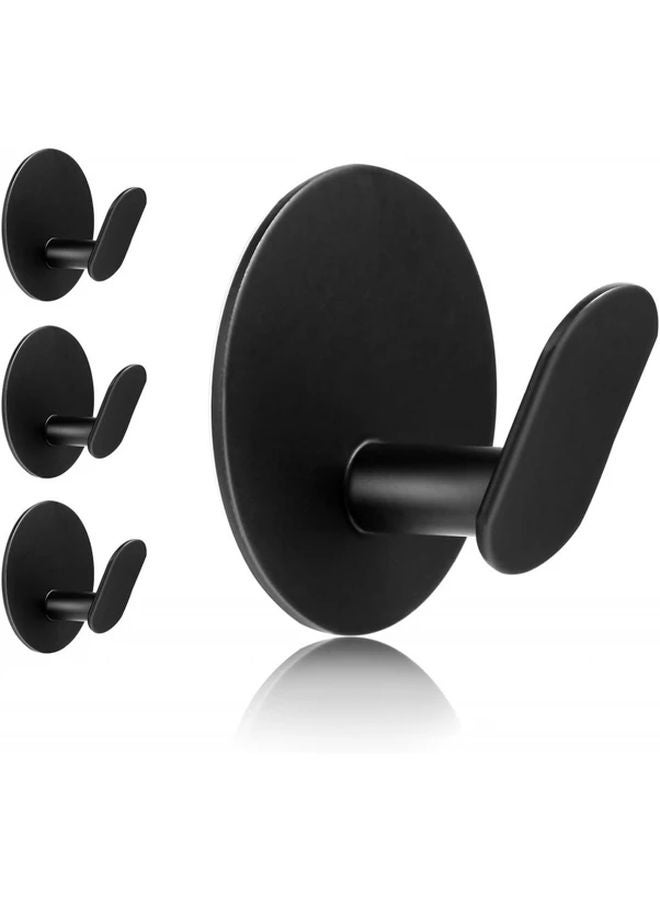 Black 6Pcs Heavy Duty Adhesive Towel Hooks No Drill Wall Mount For Bathroom Kitchen - Image 2