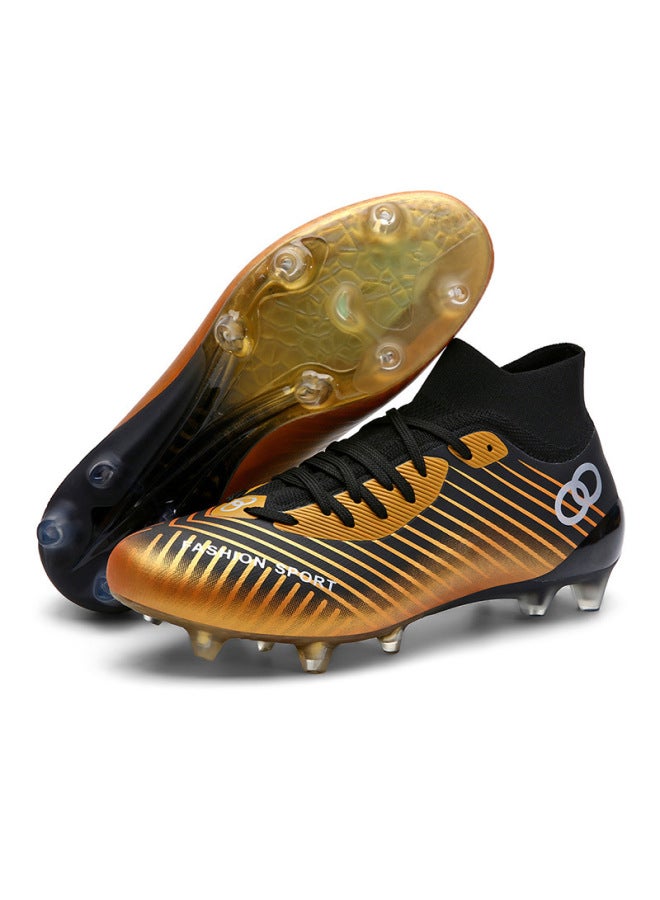 X806 Long Nails Black Gold Children's Football Shoes Men's Teenagers Broken Nails Sports Training Shoes Club Game Indoor And Outdoor Football Shoes