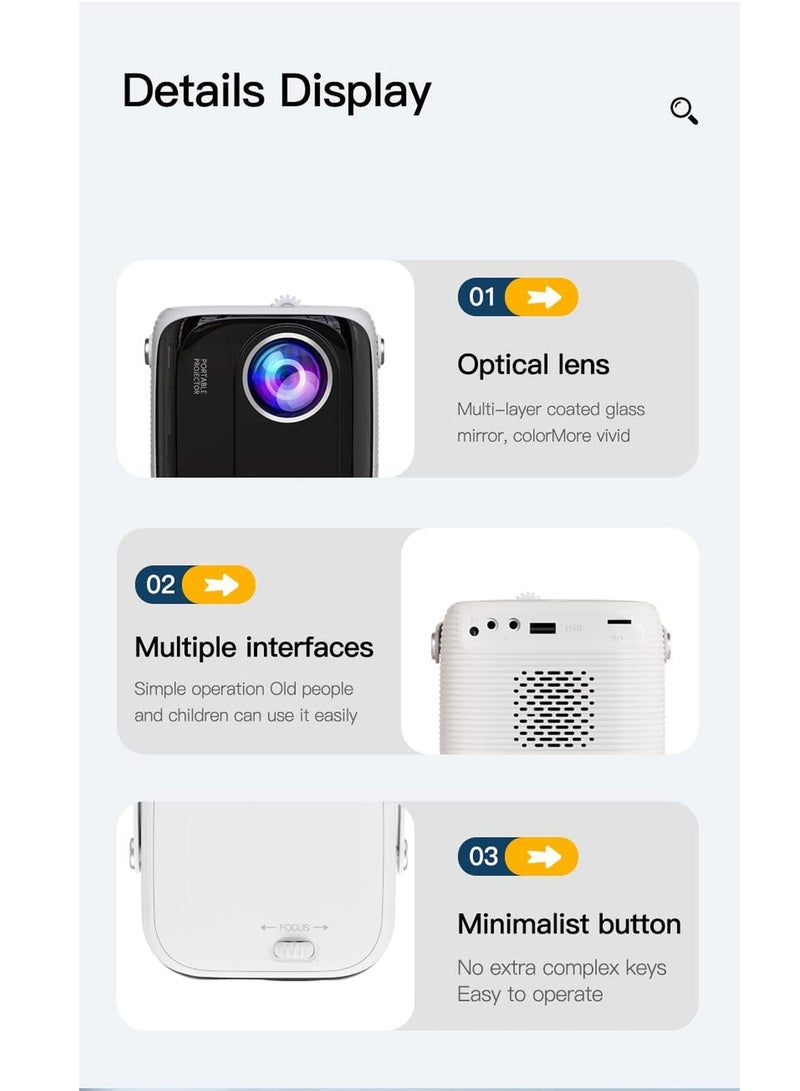 Umiio Portable Chip Intelligence 5G Projector Support WiFi, Bluetooth HD With Aspect Ratio For Home  - Image 5