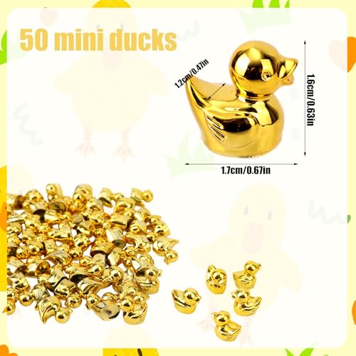 Penitue 50pcs Mini Golden Ducks Resin Tiny Duck Figures Collectible Animal Statue for Micro Garden Landscape Cake Decor DIY Craft Party - Image 5