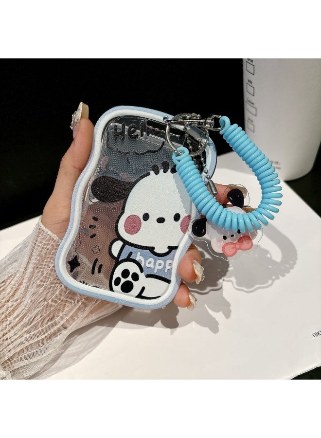 NIBEMINENT 1 - Piece Hello Pacha Dog Kpop Photo Card Holder Pendant Key Chain ID Badge Holder ID Card Holder Photo Card Protector for School ID Office ID Access Card for Women Girls - Image 2