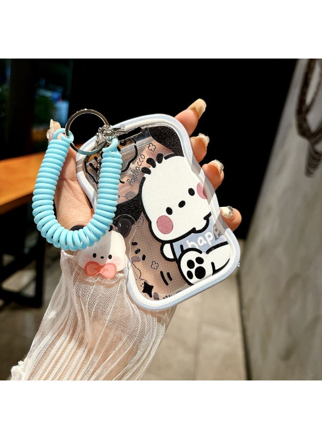 NIBEMINENT 1 - Piece Hello Pacha Dog Kpop Photo Card Holder Pendant Key Chain ID Badge Holder ID Card Holder Photo Card Protector for School ID Office ID Access Card for Women Girls - Image 1