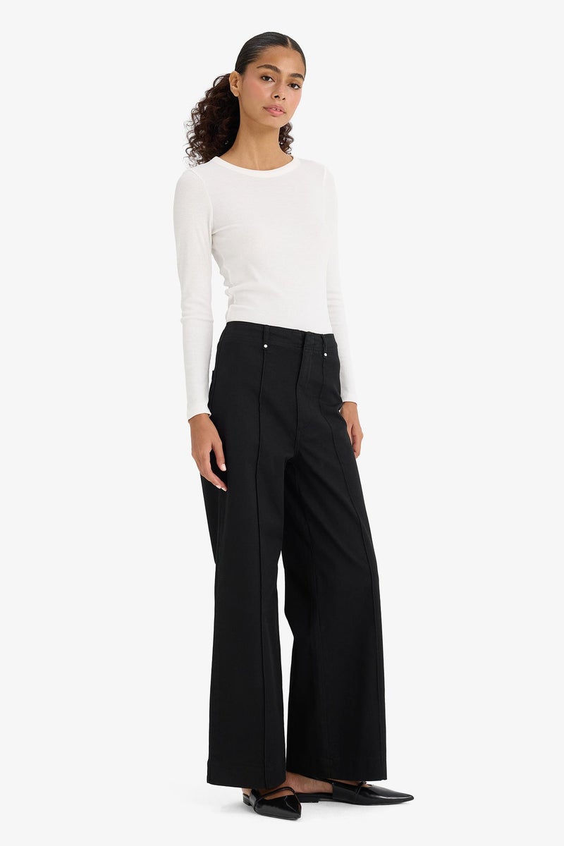 DeFacto Black Woman Wide Leg Trousers Casual - Image 3