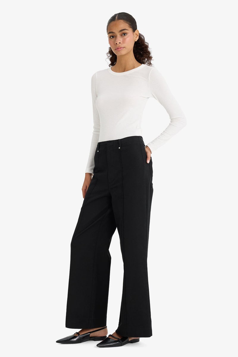 DeFacto Black Woman Wide Leg Trousers Casual - Image 1