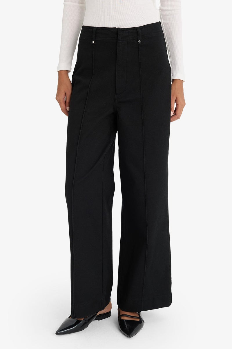 DeFacto Black Woman Wide Leg Trousers Casual - Image 4