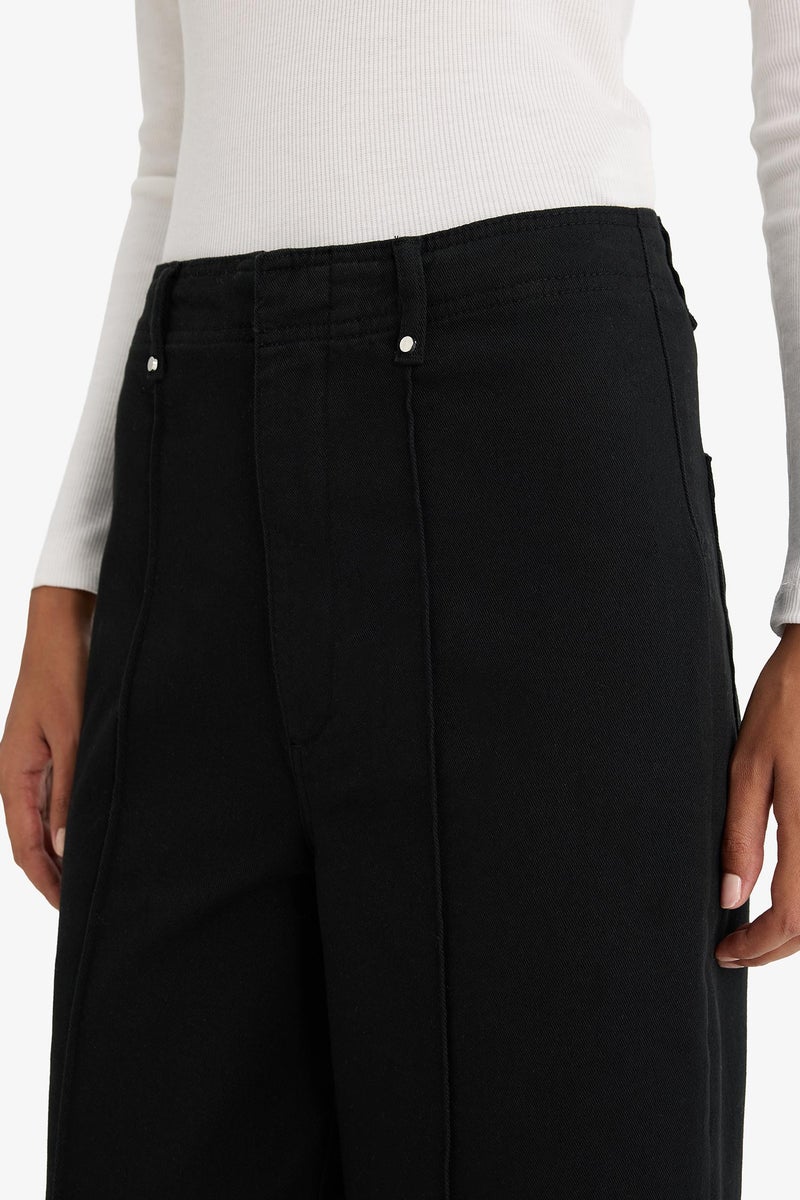 ديفاكتو بنطلون جبردين حريمي وايد ليج برجل واسع وخصر عالي - Image 5