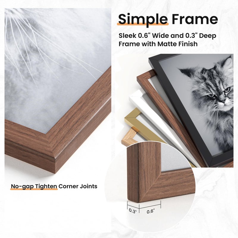 Venusmiles 15 Pack Picture Frames Collage Wall Decor, Gallery Frame Set for Wall Mounting or Tabletop Display, Multi Sizes Including 3pcs 8x10, 6pcs 5x7, 6pcs 4x6, Walnut - Image 4