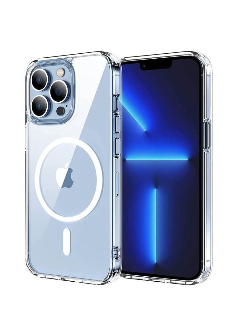 BGM Magnetic iPhone 13 Pro Case Clear TPU Transparent with Shock Absorption Proof Anti Scratch Resistant Bumper Protective Crystal Cover 