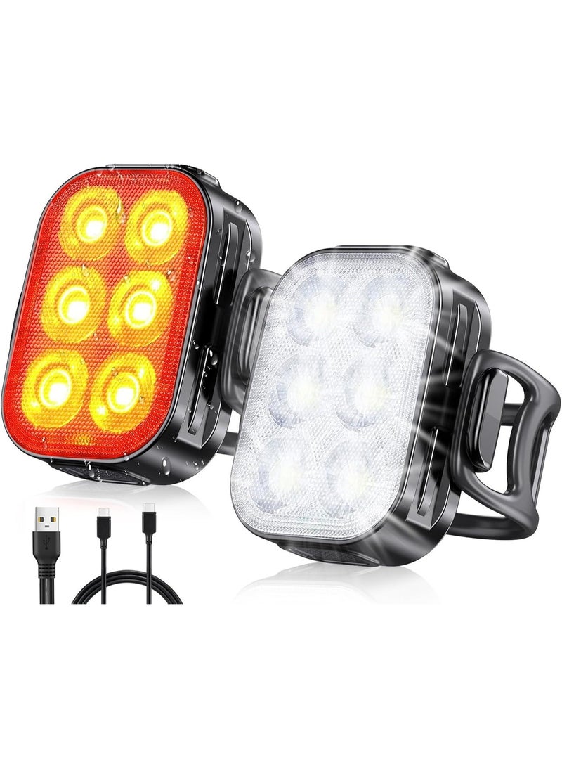 SFENG USB Rechargeable Bike Light Set, IP65 Waterproof Bicycle Headlight and Tail Light, Ultra‑Slim 27g Cycling Lights with Multiple Modes, 1.5H Fast Charge for Night Riding - Image 3