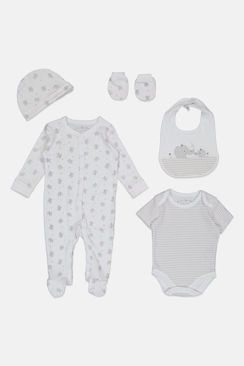 Rock-A-Bye Baby Boutique Toddlers Boy 5 Pieces Graphic Print Bodysuits Set, Multicolor  - Image 2