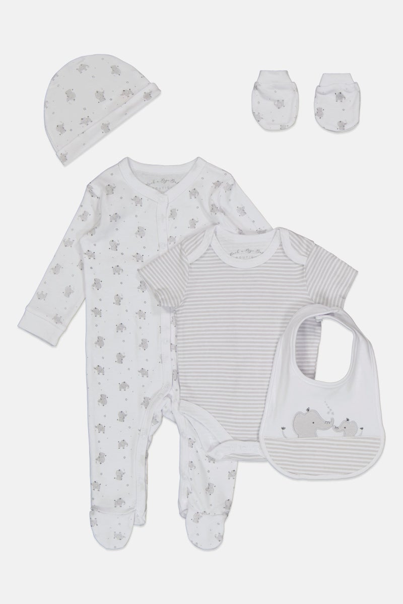 Rock-A-Bye Baby Boutique Toddlers Boy 5 Pieces Graphic Print Bodysuits Set, Multicolor  - Image 4