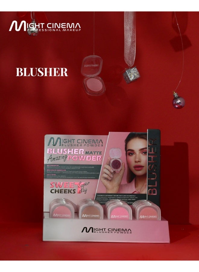 MIGHT CINEMA Matte Powder Blusher – Multi-Purpose Face Makeup for Cheeks, Eyes & Lips – Natural Sheer Pigments for a Healthy, Radiant Glow – Easy-to-Blend, Lightweight & Buildable Texture – All-Day Stay Cheek Color – Monochromatic Makeup Look. - Image 3