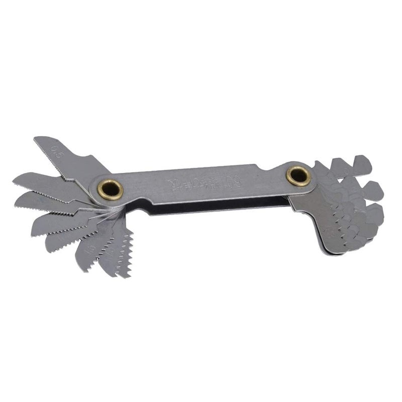 Stainless Steel 60 Degree Thread Pitch Gauge 20 Leaves for Engineers Mechanics - Image 1