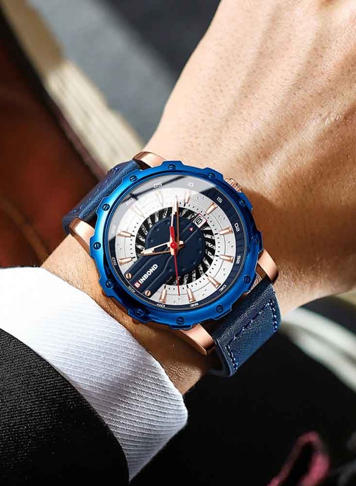 BINBOND Watches for Men Luxury Diamond Dial Luminous Pointer Quartz Man Watch Date Display Waterproof Male Clock - Image 3