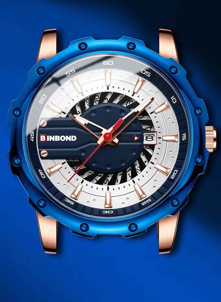 BINBOND Watches for Men Luxury Diamond Dial Luminous Pointer Quartz Man Watch Date Display Waterproof Male Clock - Image 4