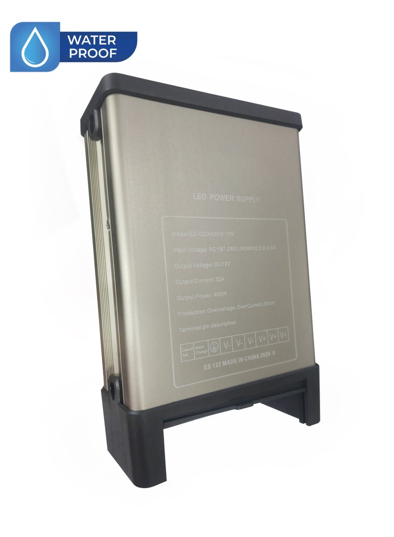 محول طاقة LED شديد التحمل ومقاوم للمطر - خرج 400 واط 12 فولت - Image 1
