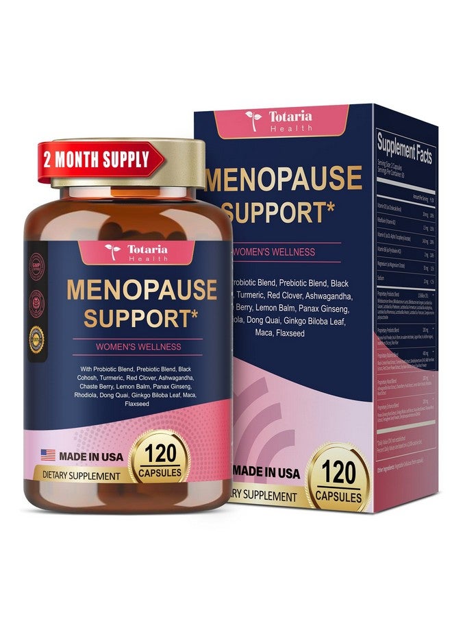 Totaria 40-in-1 Menopause Supplements for Women, Multibenefit & Complete Black Cohosh for Hot Flashes, Night Sweats & Hormone Balance, w/ Probiotics, DIM, Vitex, Dong Quai, Red Clover and More, 120 Vegan Caps - Image 1