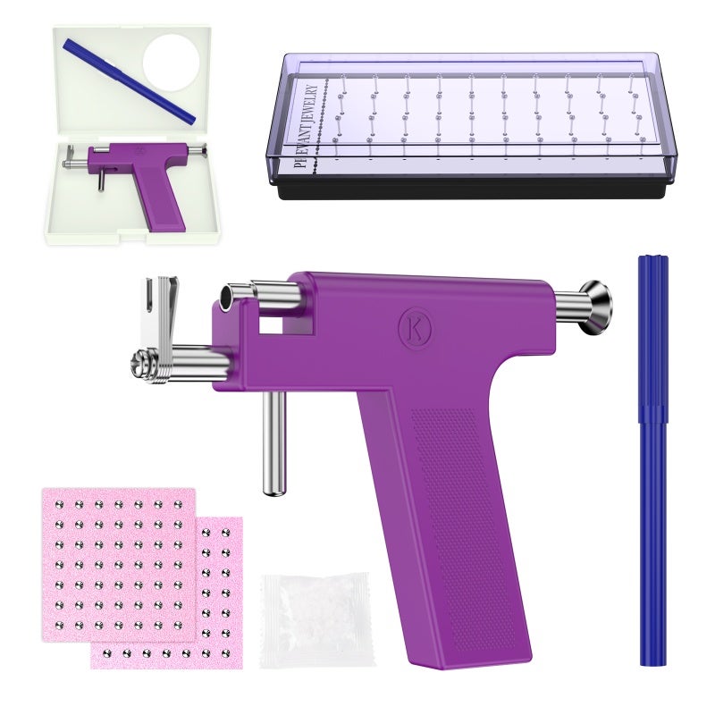 Ear Piercing Set Safety Ear Nose Navel Body Piercing Kit Set With 98pcs Earring Studs - Image 1