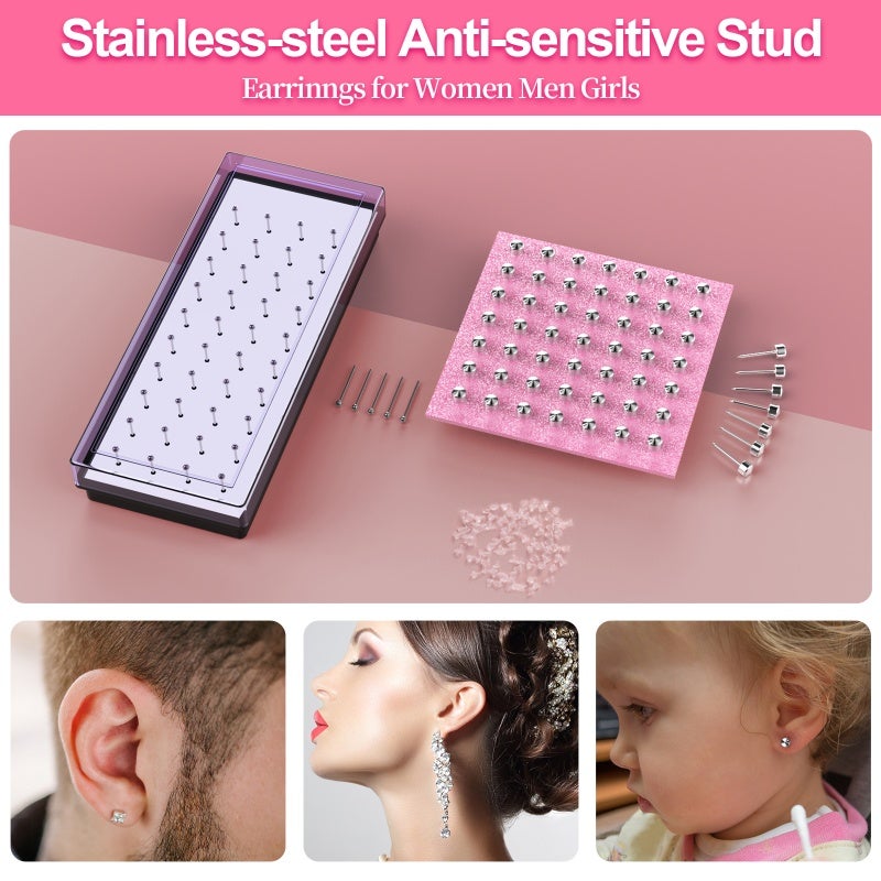 Ear Piercing Set Safety Ear Nose Navel Body Piercing Kit Set With 98pcs Earring Studs - Image 4