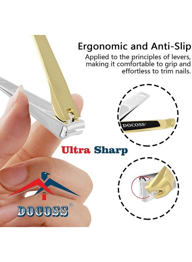 DOCOSS Stainless Steel Nail Cutter For Men And Women,Nail Clippers,Pack Of 2 (Gold) - Image 5