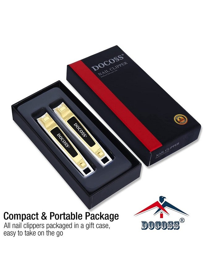DOCOSS Stainless Steel Nail Cutter For Men And Women,Nail Clippers,Pack Of 2 (Gold) - Image 2
