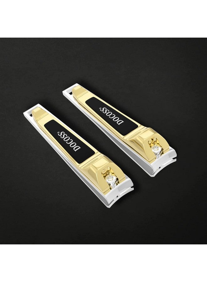 DOCOSS Stainless Steel Nail Cutter For Men And Women,Nail Clippers,Pack Of 2 (Gold) - Image 1