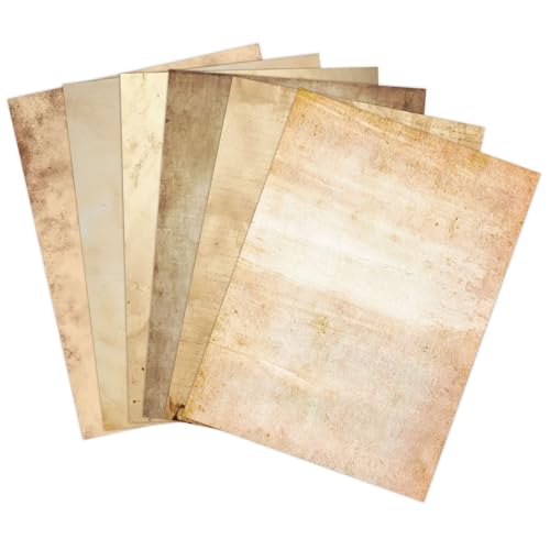 iKammo Vintage Computer Paper Parchment Writing Stationary Papers 48 Sheets,A4 Old Age Printer Papers,Vintage Antique Paper,Retro Painted Border Letterhead,Double-Sided 8.2×11inch. (FG02-B-1, A4) - Image 1