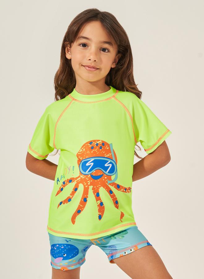 Styli Styli Kids Multicolor Octopus Graphic Swimsuit - Image 2