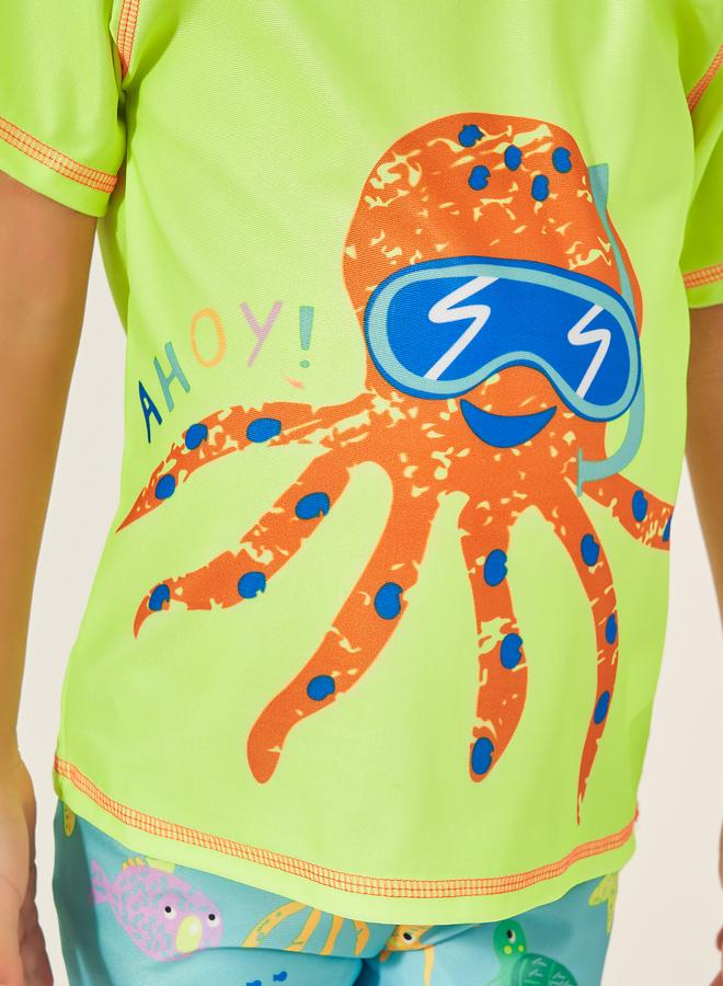 Styli Styli Kids Multicolor Octopus Graphic Swimsuit - Image 3