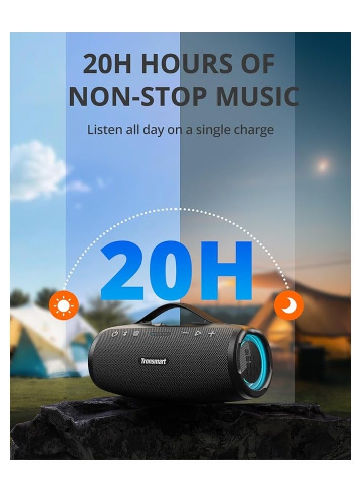 Tronsmart Mirtune S100 Portable Bluetooth Speaker, 50W Punchy Bass &Clear Treble, Retractable Handle, 20H Playtime, IPX7 Waterproof, Customize EQ, Built-in Powerbank for Outdoor, Camping, Beach(Black) - Image 2