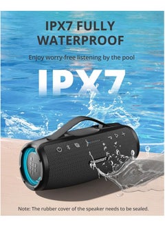 Tronsmart Tronsmart Mirtune S100 Portable Bluetooth Speaker, 50W Punchy Bass &Clear Treble, Retractable Handle, 20H Playtime, IPX7 Waterproof, Customize EQ, Built-in Powerbank for Outdoor, Camping, Beach(Black)  - Image 3