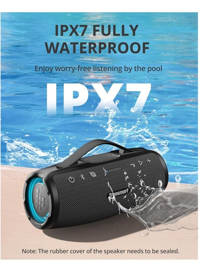 Tronsmart Mirtune S100 Portable Bluetooth Speaker, 50W Punchy Bass &Clear Treble, Retractable Handle, 20H Playtime, IPX7 Waterproof, Customize EQ, Built-in Powerbank for Outdoor, Camping, Beach(Black) - Image 3