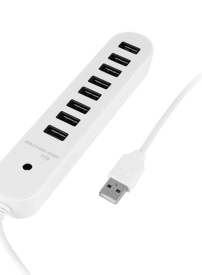 USB 2.0 Hub, 8-Port USB Hub USB Splitter Adapter Cable USB Expander for Laptop, PC, Printer, Camera, Keyborad, Mouse
