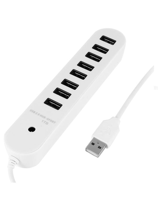 موزع USB 2.0، كابل محول موزع USB بـ 8 منافذ، موسع USB لأجهزة الكمبيوتر المحمولة، والطابعات، والكاميرات، ولوحة المفاتيح، والماوس - Image 4