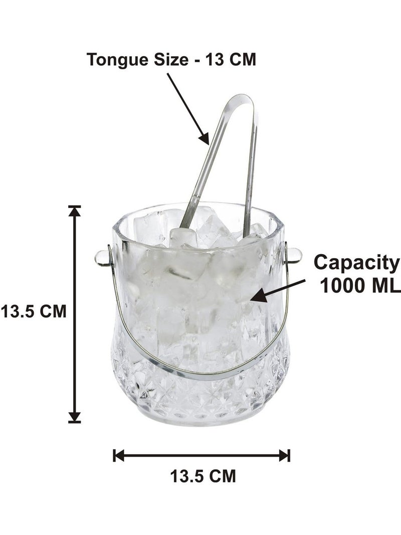 AFAST “Afast Modern Glass Ice Bucket – 1000 ML, Multi-Purpose for Office, Home & Bar” - Image 3