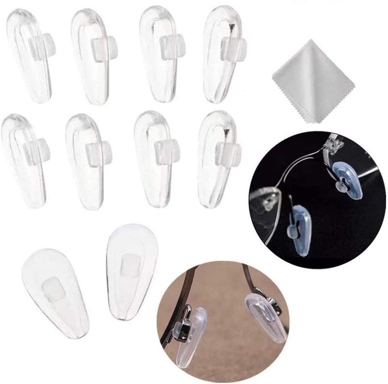 Pushin Eyeglass Nose PadsBEHLINE Soft Silicone Air Cushion Glasses Replacement Nosepad14mm Air ChamberAir BagNose PieceAntislip Nose Bridge Pads for Eye Glasses SunglassesClear5 Pairs