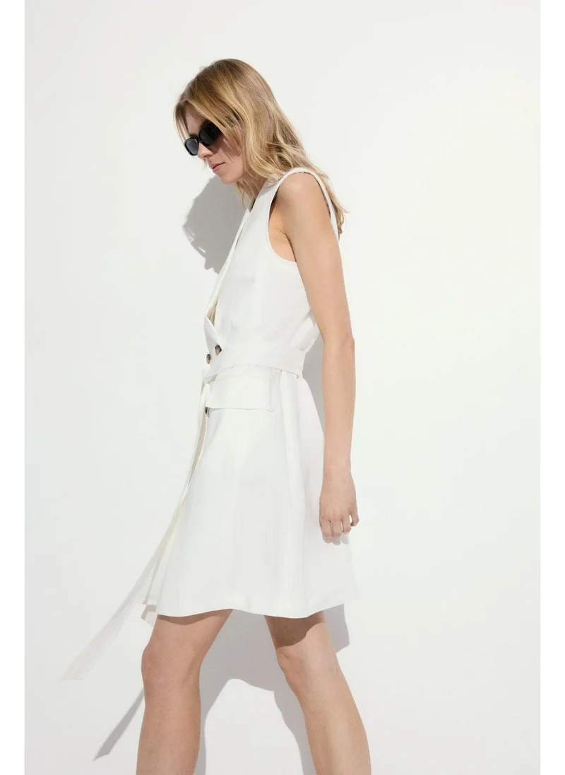 H&M Linen-blend blazer dress